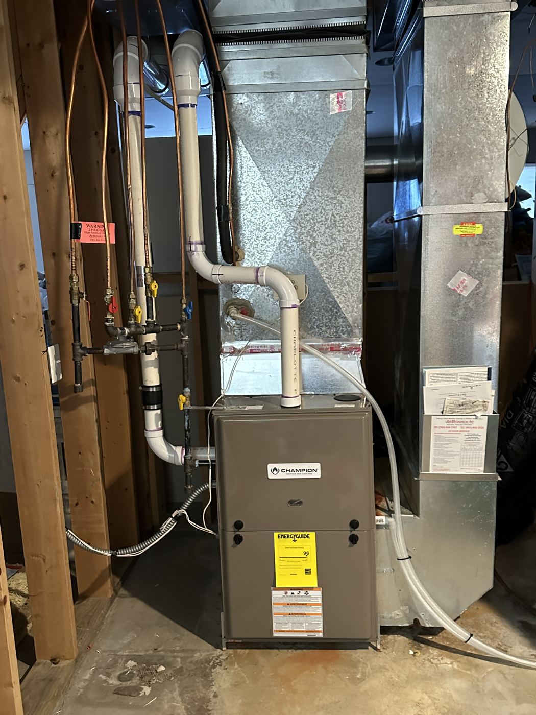 Gas furnace installed by Anderson Burner
