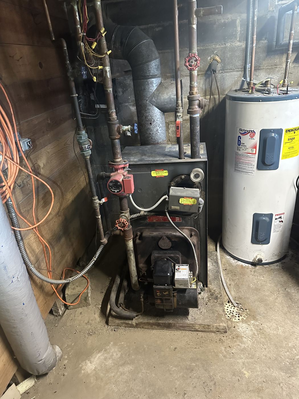 Oil-fired boiler and burner serviced by Anderson Burner